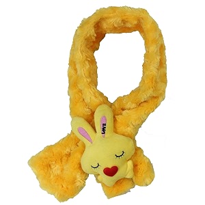 magic kids solid fur muffler yellow