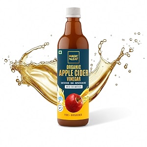 magic leaf organic apple cider vinegar with mother 500 ml  unflavored  himalayan acv amp supports digestion  raw unfiltered amp unpasteurized