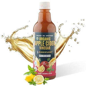 magic leaf organic apple cider vinegar with mother 500 ml  lemon amp stevia extract  himalayan acv amp supports digestion  raw unfiltered amp unpasteurized