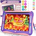 Magic LED Drawing Board for Kids, Girls Toys Age 6-8, Light Up Tracing Pad with 9 Double-Sided Cards, 6 Washable Markers, Arts & Crafts Kits Learning Toy Glow Up Doodle Board Christmas Birthday Gifts