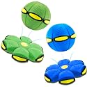 Magic Metaball, Magic Bouncing Ball, 2PCS Magic Flying Saucer Interactive Pop-Up Transform Toy, Family Interaction Blue and Green Bouncy Ball, Delay Frisbee Flying Disc Toy with 6 Light