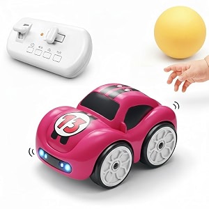 magic mini rc bus 24ghz inductive line following vehicle with gesture control interactive smart toy featuring follow and escape modes educational electronic play pink car