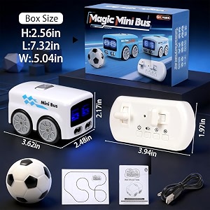 magic mini rc bus 24ghz inductive line following vehicle with gesture control interactive smart toy featuring follow and escape modes educational electronic play bus rc white