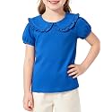 Magic Park 1-14Y Toddler Peter Pan Collar T-Shirt Girl Cotton Blouse