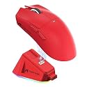 ATTACK SHARK X11 59g Lightweight Wireless Gaming Mouse with RGB Magnetic Charging Dock,PixArt PAW3311,Tri-Mode-BT/2.4G Wireless/Wired Mouse,22000 DPI,5 Programmable Buttons for Pc/Mac(Red)