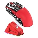 ATTACK SHARK X11 59g Lightweight Wireless Gaming Mouse,RGB Charging Dock,Tri-Mode-BT/2.4G Wireless/Wired Mouse with Grip Tape,22000 DPI,5 Programmable Buttons for Pc/Mac/Xbox(Red&Sticker)