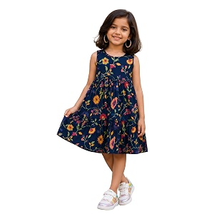 The Magic Wand Kids Girls Printed Cotton