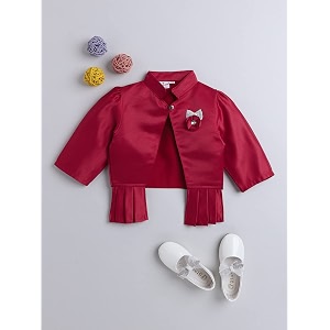 the magic wand stylish shrugs for kids baby girls full sleeves all over printed party wedding ethnic jacket perfect for any dress