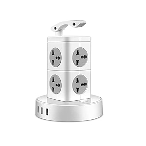 magicwand power extension cube with 3 usb-a amp 8 power outlets with voltage surge protectionpack of 1