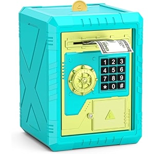 magicwand diy atm piggy bankmini atmcoin bank money saving box with passwordtijori green kids safe money bank for kids with auto grab note slot