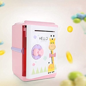 magicwand cartoon based money safe kids piggy savings bank with tijori type lock giraffe money safe