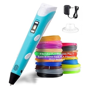 magicwand 3d pen with lcd display with filament adventurewith adaptorpack of 1 pen with 100 m filaments extra
