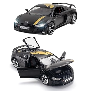 magicwand metal 132 scale die-cast auudi r8 v10 plus with 4 openable doorspull back action blinking headlights amp tail lightspack of 1colors as per stock