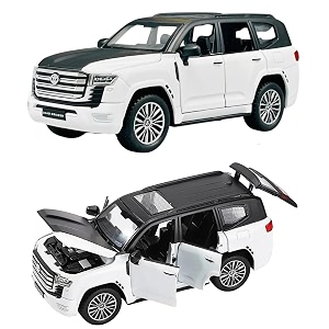 magicwand metal 132 scale die-cast lland cruiiser metal car with 6 openable doorspull back action blinking headlights amp tail lightspack of 1colors as per stock