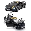 Magicwand® Metal 1:32 Scale Die-Cast Auudi R8 V10 Plus with 4 Openable Doors,Pull Back Action, Blinking Headlights &amp; Tail Lights【Pack of 1】【Colors As Per Stock】