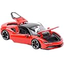 Magicwand® Metal 1:32 Scale Die-Cast Metal Ferrrari Car with 6 Openable Doors,Pull Back Action, Blinking Lights【Pack of 1】【Colors As Per Stock】