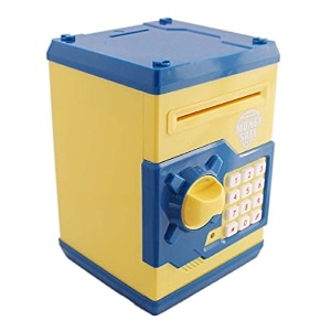 magicwand money safe kids piggy savings bank with electronic lock3 yrs amp uppack of 1yellow amp blue