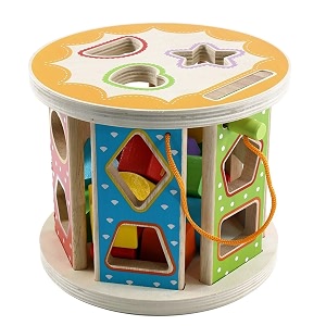 magicwand wooden colorful activity wooden drum with string amp pcs geometric shapes2 yrs amp uppack of 1multi-colored