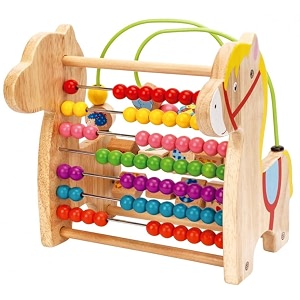 magicwand wooden multi colored early learning camel shaped abacus beads roller maze for kids