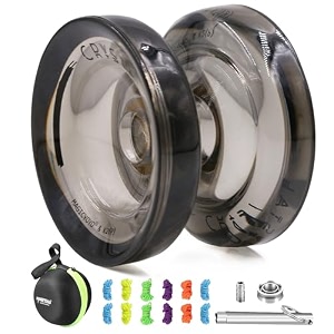 magicyoyo k2 crystal black professional responsive yoyo amp unresponsive yoyo dual modes yo-yo responsive yo-yo ball plastic with unresponsive bearing12 yoyos strings remover yo yo case kit