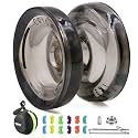 MAGICYOYO K2 Crystal Black Professional Responsive Yoyo & Unresponsive Yoyo Dual Modes Yo-yo, Responsive Yo-yo Ball Plastic with Unresponsive Bearing+12 Yoyos Strings+ Remover+ Yo Yo Case Kit