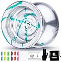 MAGICYOYO N11 Golden Blue Professional Unresponsive Yoyo Alloy Aluminum YoYo Ball + Accessories
