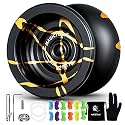 MAGICYOYO Magic Yoyo N11 Alloy Aluminum Professional Yoyo Toy (Black With Golden)