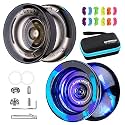 MAGICYOYO N11 Professional Unresponsive Yoyo, Dual Function Alloy Metal for Beginner Adults, With Flat Bearing, Axle, Removal Tool, Storage Bag, 12 Strings