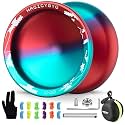 MAGICYOYO V10 Blue Red Unresponsive Yoyo Professional Yoyo with 12 Yoyo Strings, Yoyo Case, Yoyo Glove