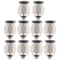 Magideal 10pcs Straight Connector Tube OD 6mm to M5 BSP Thread Pneumatic Air Fittings