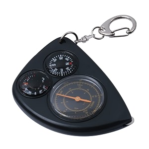 magideal black mutifunction diastimeter with milometer thermometer compass keychain