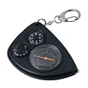 Magideal Black Mutifunction Diastimeter with Milometer Thermometer Compass Keychain