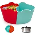 Magikichen Silicone Crock pot Liners,Slow Cooker Liners,8 Quart Oval Reusable Crock pot Divider Insert,BPA-Free, Dishwasher Safe