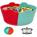 Magikichen Silicone Crock pot Liners,Slow Cooker Liners, 4 Quart Oval Reusable Crock pot Divider Insert,BPA-Free, Dishwasher Safe