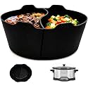 Magikichen Silicone Crock pot Liners,Slow Cooker Liners, 4 Quart Oval Reusable Crock pot Divider Insert,BPA-Free, Dishwasher Safe