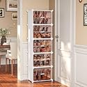 MAGINELS 10-Tier Shoe Rack,Expandable Multi-Functional Plastic Shoe Cabinet. Shoe Storage with Door,Use in Entryway, Closets, Hallway,Bedroom. Accommodates Up to 20 Pairs of Shoes.(19.3x12.6x62.2in)