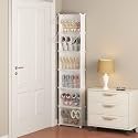 MAGINELS 6-Tier Slim Shoe Storage,Narrow Shoes Rack,Hidden Closet Organizer for Small Spaces,Tall shelf for Wall Behind Door,Entryway,White