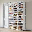 MAGINELS 72 Pairs Shoe Rack Organizer,Shoes Storage Cabinet,Shoe Closet Storage Organizer System,Large Tall Shoes Shelves for Living Room,Closet,Bedroom,Hallway, White(48x12x72in)
