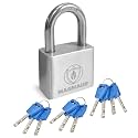 Magmaus® PDX40 Heavy Duty Lock with 10 Keys - [Stainless Steel] Weatherproof Padlock for Outdoor Use - Ideal for Storage Unit, Shipping Container, Gate