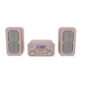 Magnavox 3-Piece Compact CD Shelf System with Digital FM Stereo Radio, Bluetooth Wireless Technology, and Remote Control in Pink | LCD Display | AUX Port Compatible