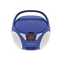 Magnavox Portable Top Loading CD Boombox with AM/FM Stereo Radio | CD-R/CD-RW Compatible | LED Display | AUX Port Supported | Programmable CD Player | (Blue)