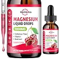 Magnesium Glycinate Liquid Drops, 1000mg Magnesium Glycinate, Citrate & Taurate with Fiber, Beetroot, Vitamin B & C for Sleep, Calm, Muscle, Energy & Relaxation, 2 Fl Oz, Sugar-Free Cherry Flavor