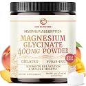 Magnesium Glycinate Powder 400MG, Sleep & Relaxation Support, Sugar-Free