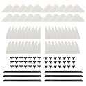 Mitclear Magnet Window Cleaner Replacement Kits - 20 Piece of Large Sponges, 40 Pieces of Small Sponges, 6 Rubber Squeegee Blades, 42 Buckles