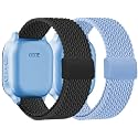 Magnetic Braided Band Compatible with Cosmo JrTrack 5/4/3/2 SE/2/JrTrack &amp; Gizmo Adventrue 3 3 2 1/Gabb 3e 3 2 1/SyncUP Watch 2 1, 2 Pack Soft Breathable Strap Easy Buckle for Small Wrist