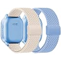 Magnetic Braided Band Compatible with Cosmo JrTrack 5/4/3/2 SE/2/JrTrack &amp; Gizmo Adventrue 3 3 2 1/Gabb 3e 3 2 1/SyncUP Watch 2 1, 2 Pack Soft Breathable Strap Easy Buckle for Small Wrist