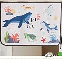 Magnetic Car Sun Shade Curtain for Side Window – Sun Blocker and UV Protector for Baby, Kids, and Pets – Universal Fit with Built-in Magnets for Steel-Framed Door (Sea Friends)