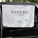Magnetic Car Sun Shade Curtain for Side Window – Sun Blocker and UV Protector for Baby, Kids, and Pets – Universal Fit with Built-in Magnets for Steel-Framed Door (Be-Pola Bear)