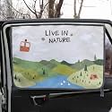 Magnetic Car Sun Shade Curtain for Side Window – Sun Blocker and UV Protector for Baby, Kids, and Pets – Universal Fit with Built-in Magnets for Steel-Framed Door (Bebe Forest)