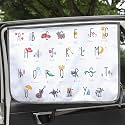 Magnetic Car Sun Shade Curtain for Side Window – Sun Blocker and UV Protector for Baby, Kids, and Pets – Universal Fit with Built-in Magnets for Steel-Framed Door (Be-Kids Alphabet)